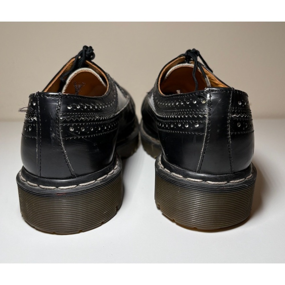 Dr. Martens England Rare Vintage Black White Brogue Oxfords Wingtips | Men's 9 - Picture 6 of 12